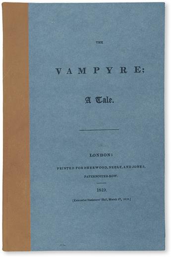 POLIDORI, JOHN WILLIAM. The Vampyre. A Tale.